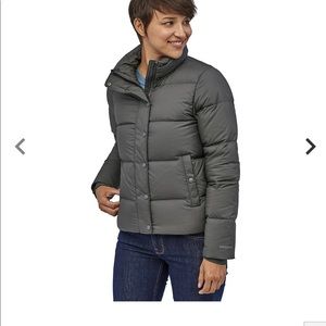 Ford gray Patagonia silent down jacket, women’s medium.